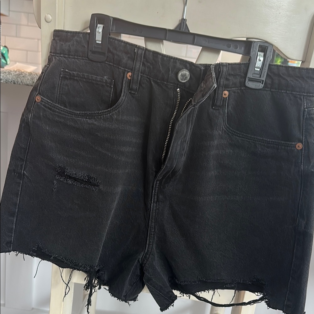 Blank NYC Black Distressed Jean Shorts